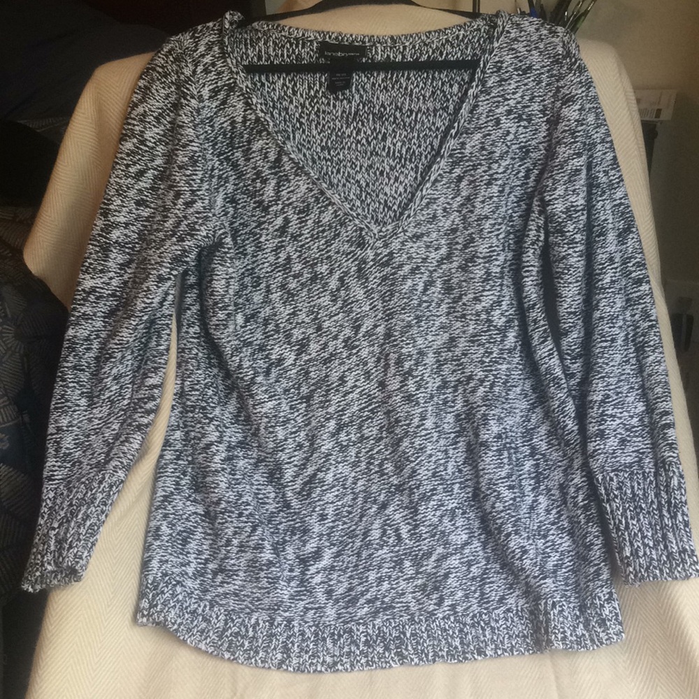 Black and white v neck